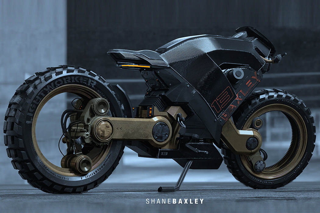 Подробнее о "Адский мотоцикл на осмос-колесах от дизайнера Shane Baxley"