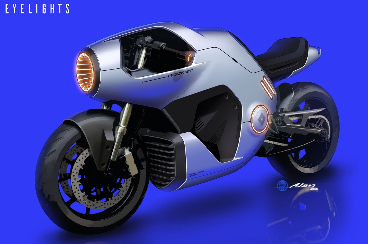 More information about "EyeLights Rocket One — футуристический высокопроизводительный электрический мотоцикл с HUD, похожим на истребитель."